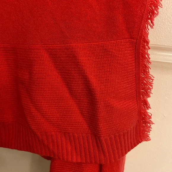 Magaschoni Cashmere Fringe Cardigan Pink Size Medium - Picture 7 of 8